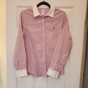 Womens Brooks Brothers Pink And White Oxford Shirt